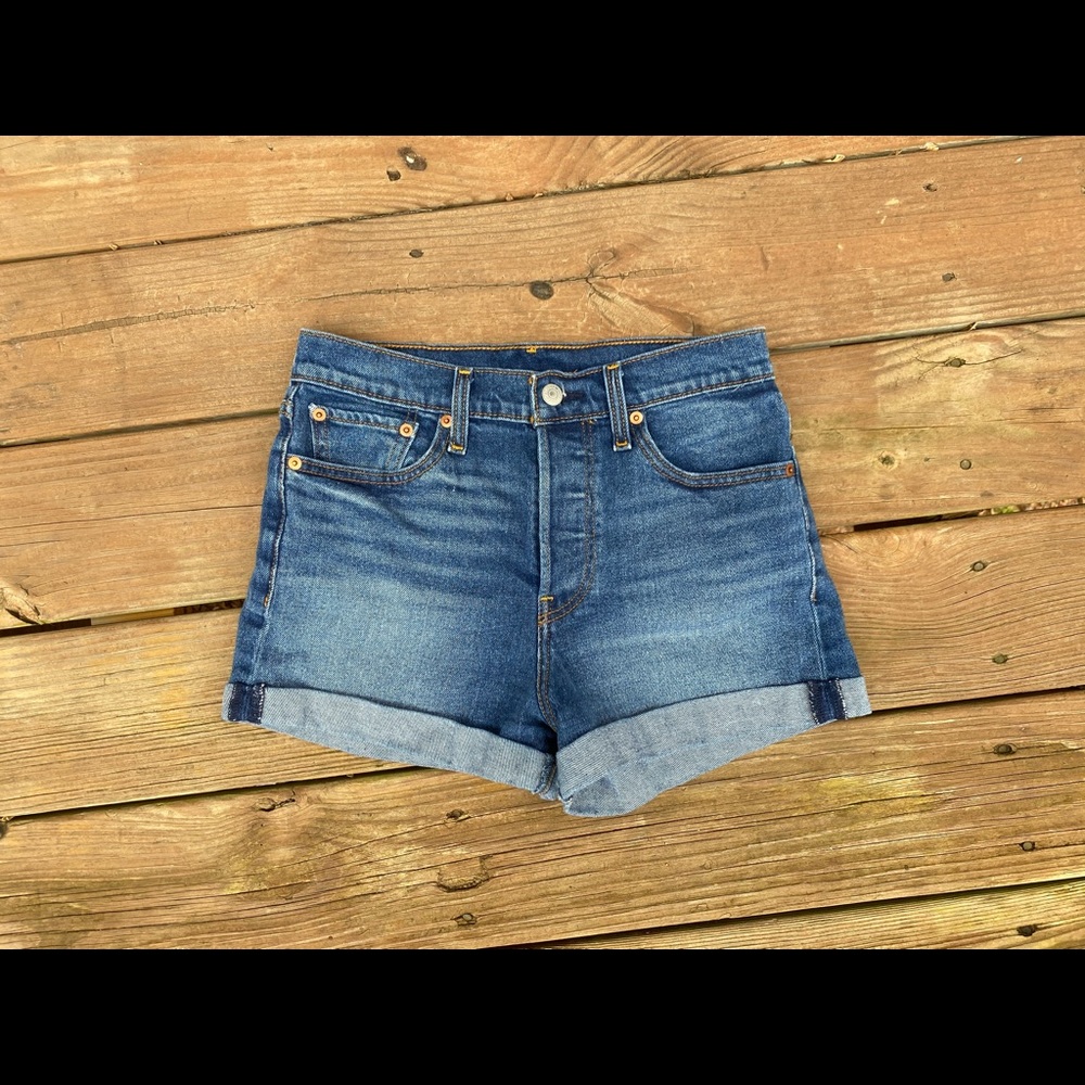 Levi’s High-Rise Denim Shorts - Dark Wash